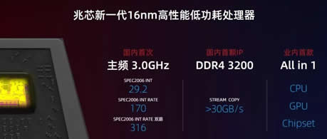 兆芯正式发布新一代16nm 3.0GHz x86处理器